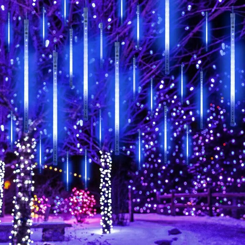 مصابيح LED للحفلات لعيد الميلاد ، نابض بالحياة ، نيزك في الهواء الطلق ، أضواء المطر دش ، سطوع عالية ، الثلج الموفرة للطاقة ، مقاوم للماء ، عيد الميلاد ، 8 قطعة