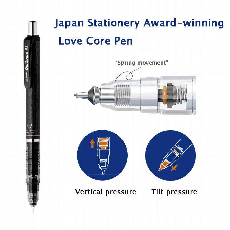 1 قطعة زيبرا Ma85 DelGuard قلم رصاص الميكانيكية 0.5 مللي متر 0.3 مللي متر 0.7 مللي متر أقلام رصاص متعددة الألوان غير قابلة للكسر مع ممحاة لمورد المدرسة