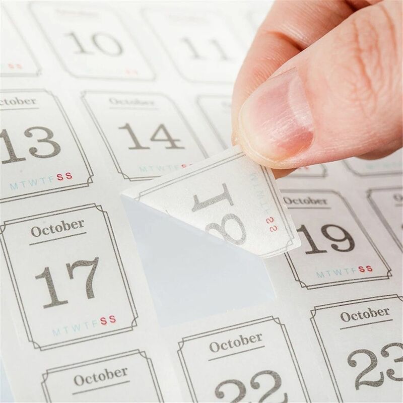 مجموعة مواد ملصقات التقويم ، بطاقات الكتابة الورقية ، ديكور سجل قصاصات اليوميات ، مذكرات اليوميات ، 365 يوم ، 12 ورقة