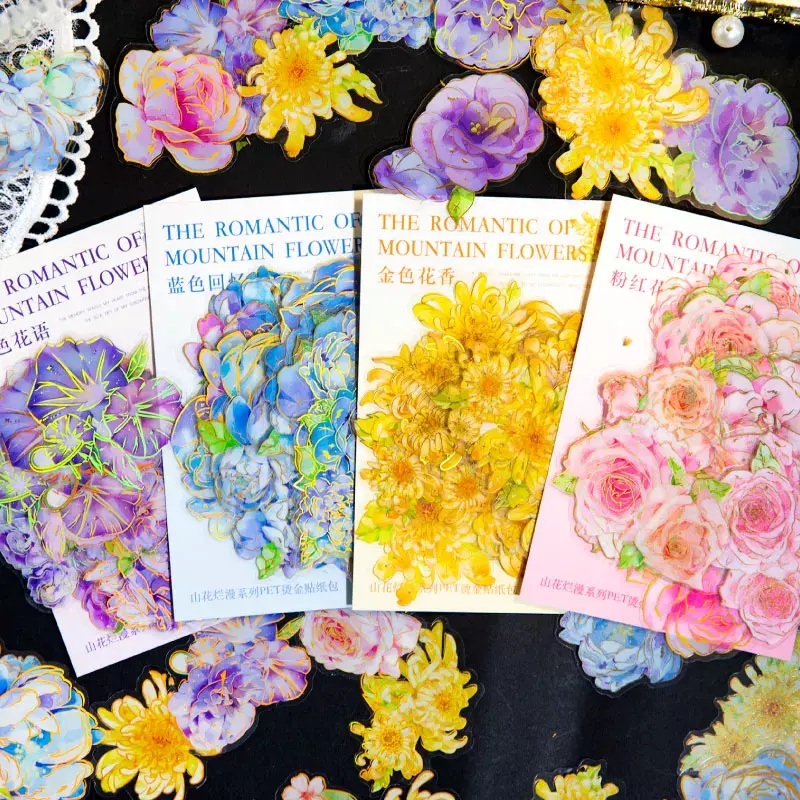 ملصقات الزهور الملونة لدفتر القصاصات ، أنماط الديكور ، القرطاسية مذكرات ، مخطط ، لوازم أجهزة الكمبيوتر المحمولة ، 45 قطعة ، 125x85mm