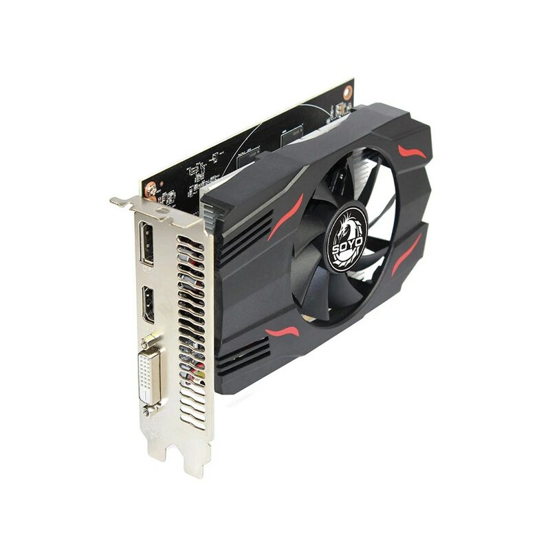 SOYO AMD rdeon RX550 4GB GPU GDDR5 14nm للألعاب مكتب الفيديو 128bit HDMI RX مكونات الكمبيوتر