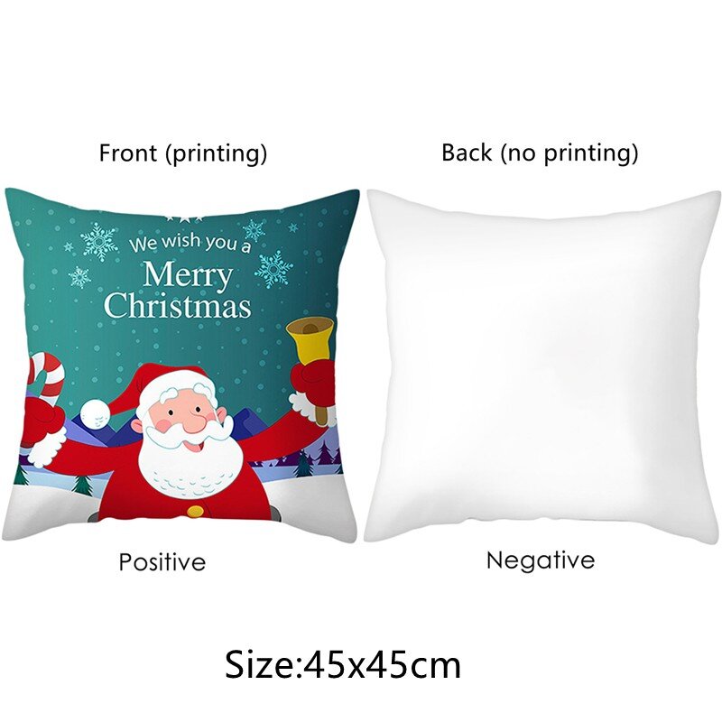 عيد الميلاد موضوع غطاء الوسادة مع نمط الطباعة ، غطاء وسادة أريكة ، ديكور المنزل ، غرفة المعيشة