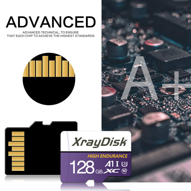 Xraydisk 16GB 32GB 64GB 128GB 256GB بطاقة ذاكرة عالية السرعة TF بطاقة فئة 10