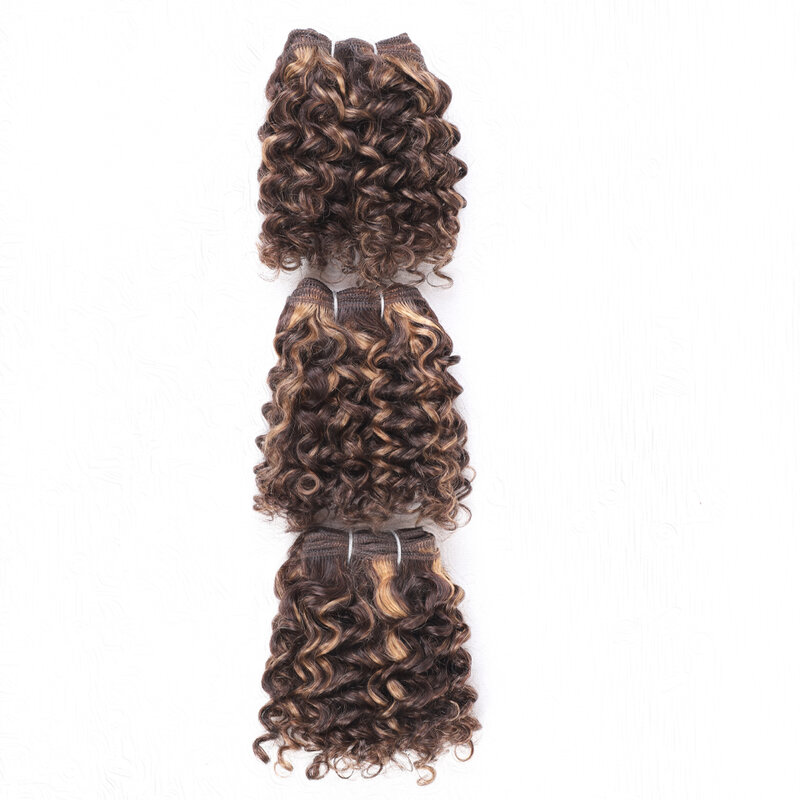 شعر ريمي طبيعي مموج برازيلي ، جيري مجعد ، وصلة شعر ، p4/27 ، مجموعة من 3 أجزاء