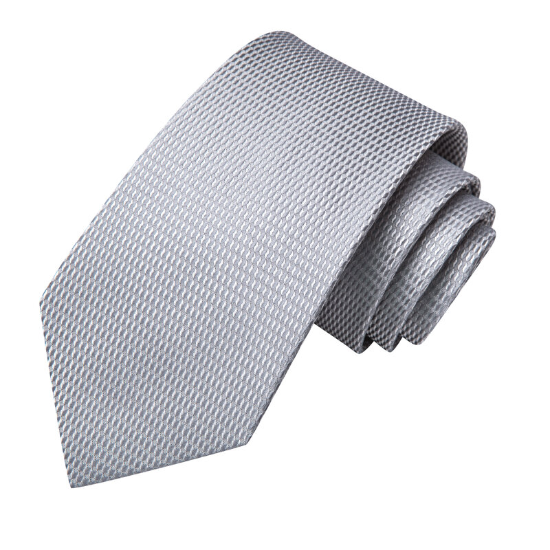 ربطة عنق ربطة عنق رمادي منقوشة للرجال ، إكسسوارات ملابس يومية ، ربطة عنق أنيقة للزفاف ، حفلة تجارية ، أزرار أكمام منديل ، بيع بالجملة