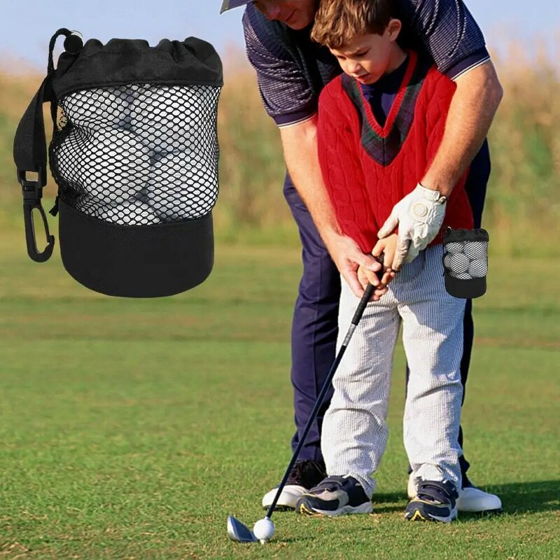 حقيبة تخزين كرة الغولف السوداء الخاصة ، حاوية الغولف ، الكرة الرباط ، كيس نايلون شبكة ، يمكن أن تعقد ، A9R8