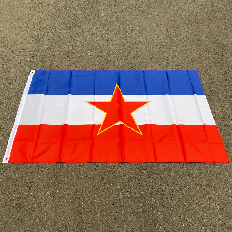 Aerlxemrbrae العلم 90*150 سنتيمتر يوغوسلافيا العلم الوطني البوليستر يوغوسلافيا راية للاحتفال