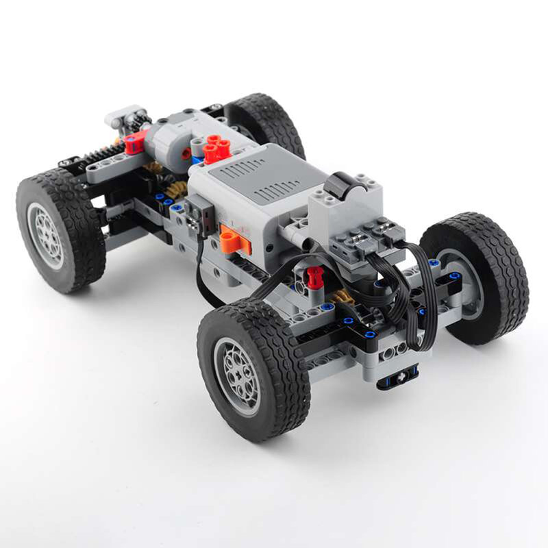 4WD أربع عجلات محرك السيارة التقنية هيكل الطوب الأشعة تحت الحمراء التحكم عن بعد ريسيفر م موتور AA صندوق بطارية MOC أجزاء عدة ل ليجودز