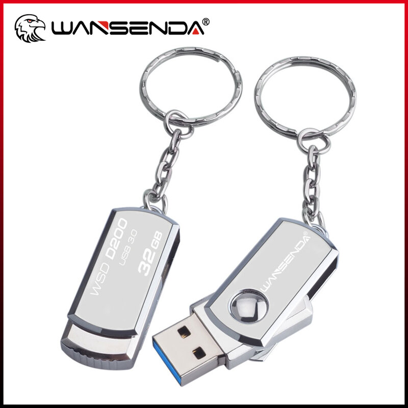 الفولاذ المقاوم للصدأ USB 3.0 محرك فلاش USB 256GB 128GB دوران القلم محرك 16GB 32GB 64GB بندريف رقاقة ذاكرة USB مع سلسلة المفاتيح