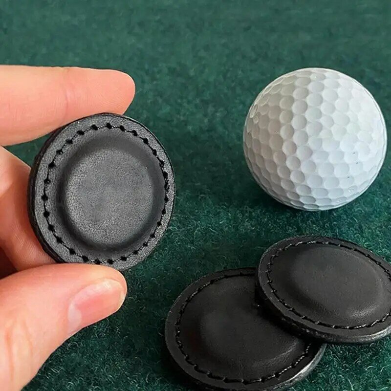 علامة كرة الجولف الجلدية العتيقة ، علامة وضع كرة الجولف ، مغناطيسية قوية ، دائرية ، هدية معدات التدريب