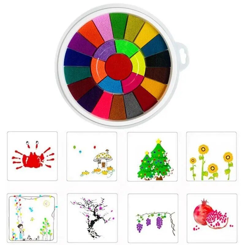 مجموعة أدوات الرسم سكرابوكينغ ذاتية الصنع للأطفال ، فرشاة الختم ، وسادة الرسم بالأصابع ، مجموعة قابلة للغسل للأطفال
