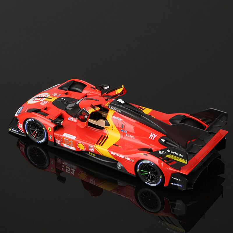 Bburago-نموذج سيارة سباق ، Ferrari P ، 24h LE MANS ، #51 ، مركبات مصبوبة بالقالب ، ألعاب ، صوت دييكاست ، مجموعة هدايا ،