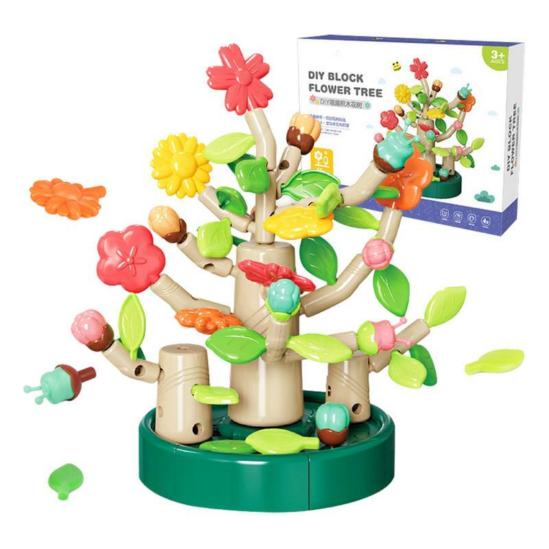 مجموعة بناء باقة زهور ، مجموعة نباتية إبداعية ، لبنات بناء ، محاكاة ذاتية الصنع ، كتل صغيرة ، لعبة