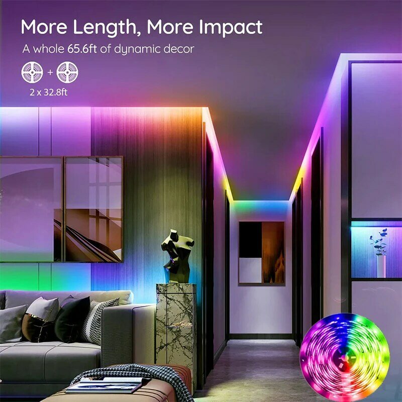 LED قطاع أضواء WS2811 RGBIC عنونة بكسل LED قطاع الإضاءة بلوتوث دريم كولور ضوء الشريط تشيس تأثير للمنزل