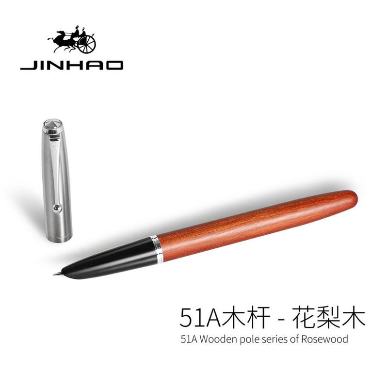 قلم حبر خشبي كلاسيكي من Remastered 0.38 مللي متر أقلام خط خط رفيع للغاية من Jinhao 51A قرطاسية مكتب مستلزمات مدرسية A6994