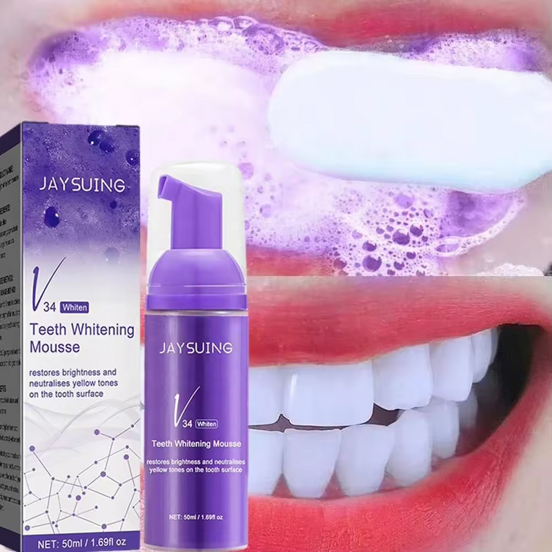 Jaysuing-معجون أسنان للتنظيف عن طريق الفم ، تبييض ، تقليل الأسنان الصفراء ، إزالة البقع ، V34