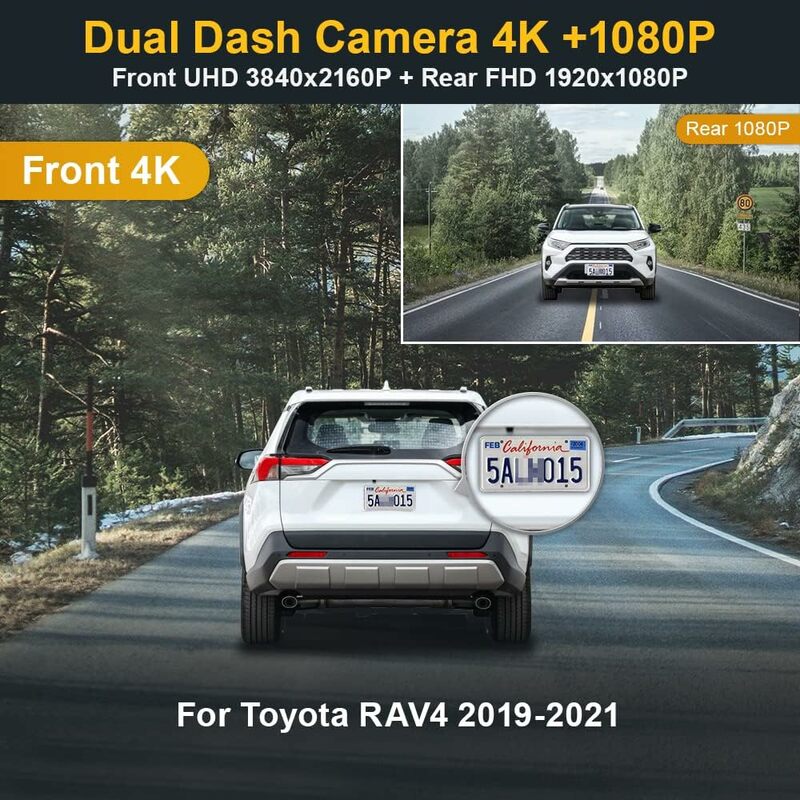 كاميرا Fitcamx-Dash تتكيف مع 4 ، أمامية 4K ، ravp ، RAV4-7.5 ، RAV4 ، RAV4 Prime ، لا فتحة تهوية ، طراز A