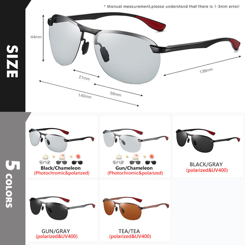 2023 تصميم العلامة التجارية ترقية بدون إطار النظارات الشمسية اللونية الرجال الاستقطاب القيادة نظارات شمسية الألومنيوم المضادة للوهج هيرين zonnebril