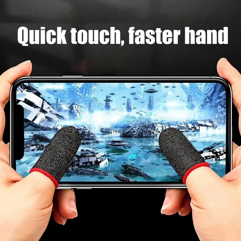 الألعاب فنجر كم أذرع التحكم في ألعاب الفيديو Sweatproof قفازات تنفس أصابع للألعاب المحمول شاشة تعمل باللمس غطاء للأصابع غطاء
