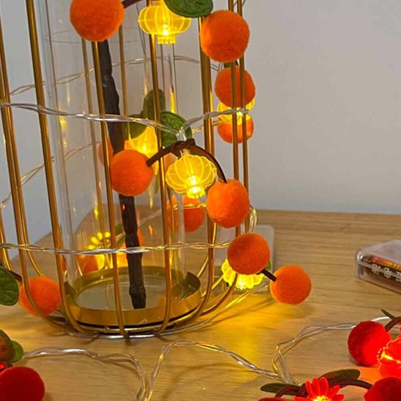 LED الفوانيس الملونة الفاكهة الحمراء ، زخرفة جو مهرجان السنة الجديدة ، الفوانيس قلادة صغيرة ، ضوء سلسلة ، 2 متر