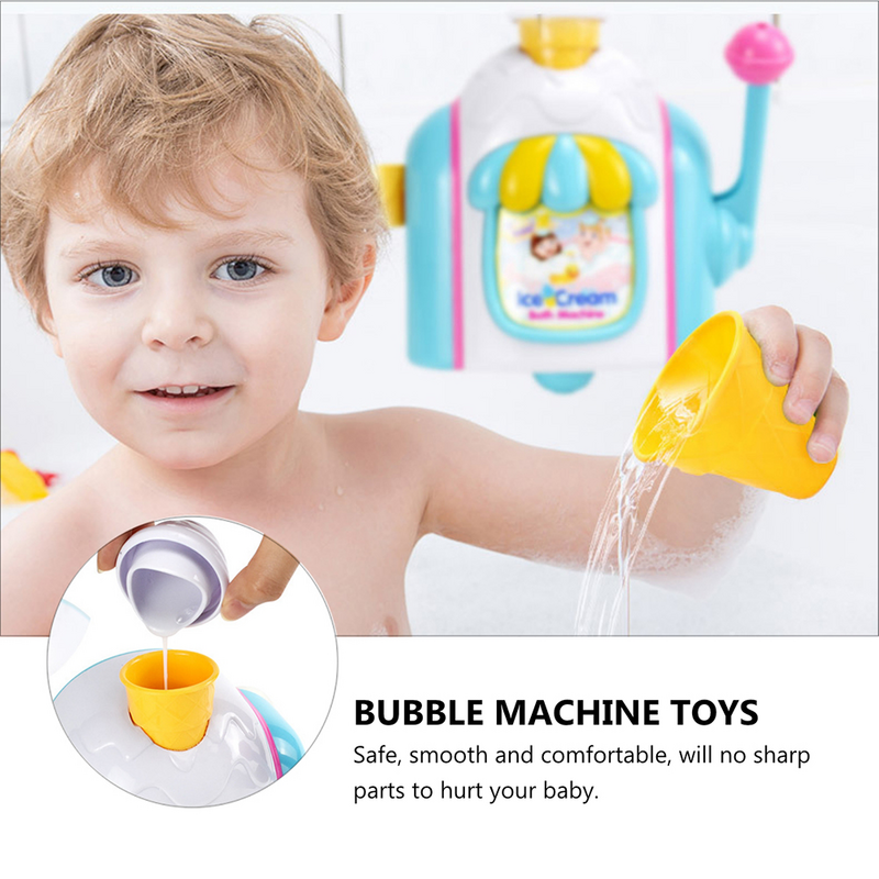 آلة فقاعة الآيس كريم للأطفال ، إكسسوارات حمام الطفل ، ألعاب اللعب ، منفاخ ABS للأطفال