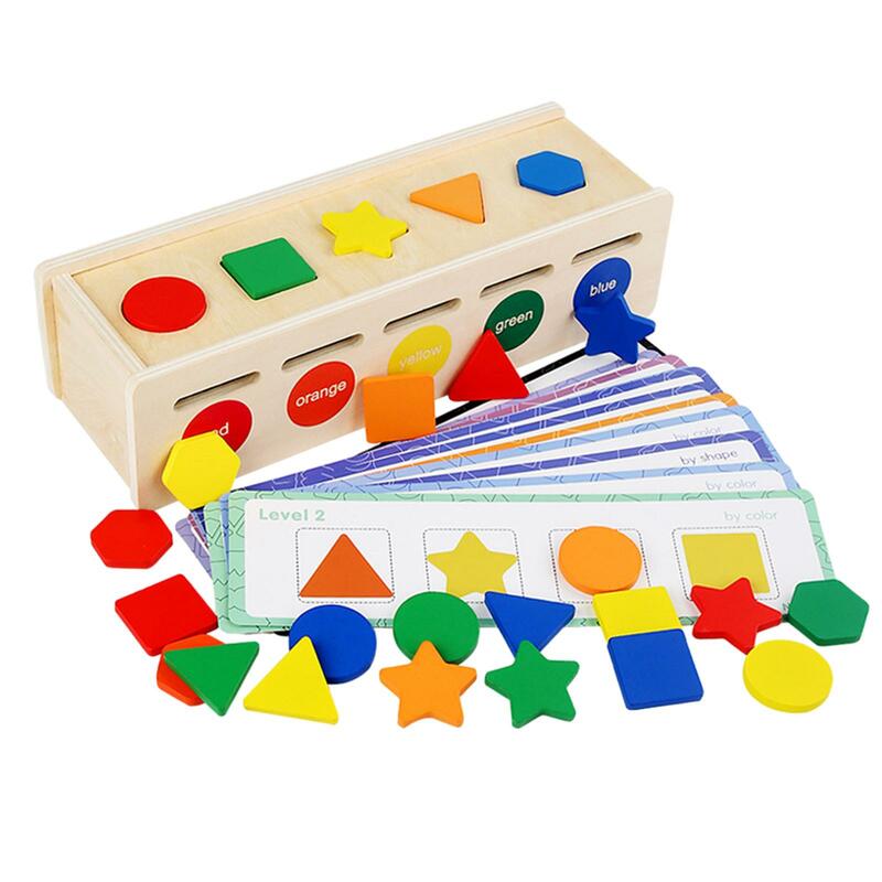 لون خشبي شكل صندوق الفرز ، لعبة مطابقة صندوق للبنين والبنات ، هدايا الأطفال
