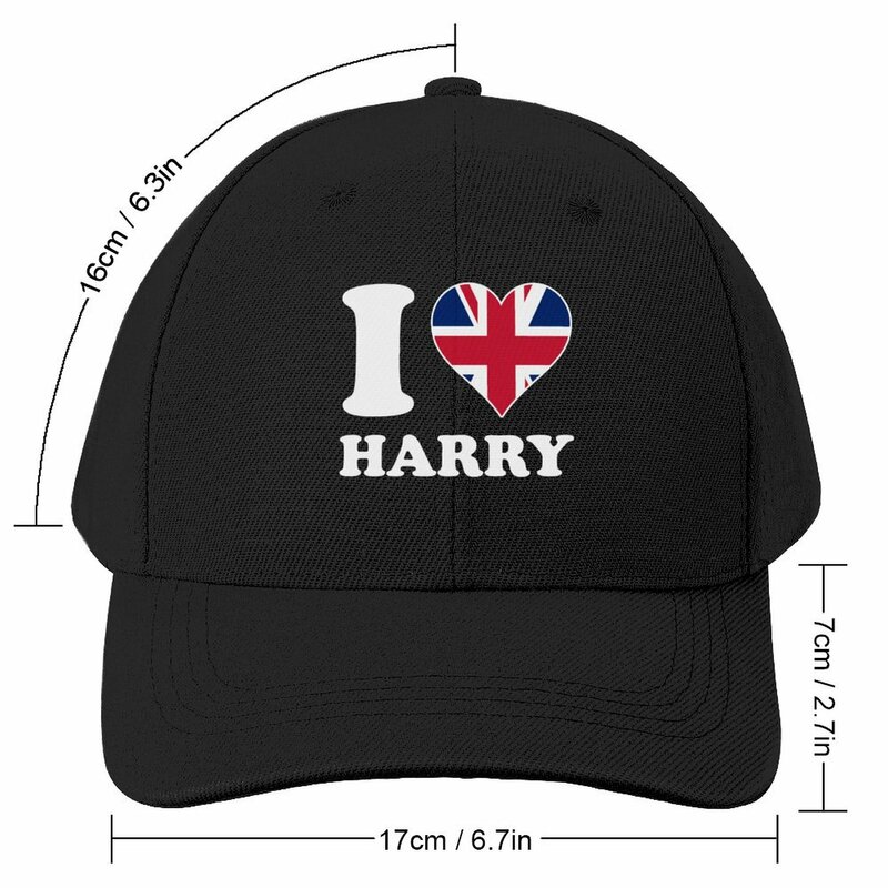 أنا أحب هاري القلب والإنجليزية المملكة المتحدة العلم قبعة بيسبول الصيد قبعة الهذيان قبعة للنساء الرجال