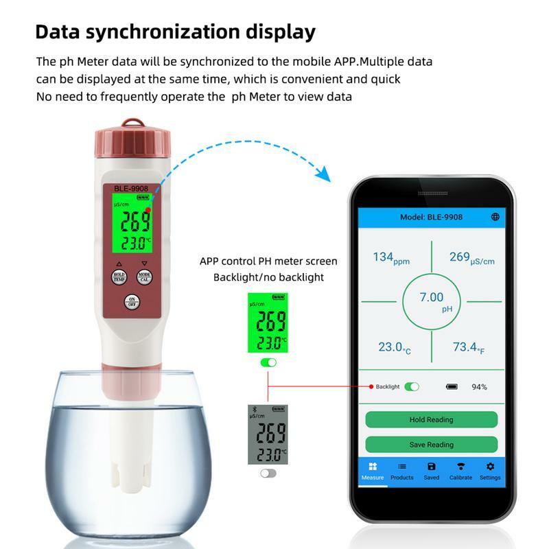 الرقمية تس اختبار المياه للشرب ، تجمع اختبار المياه مع التطبيق ، التحكم الذكي ، 4 في 1