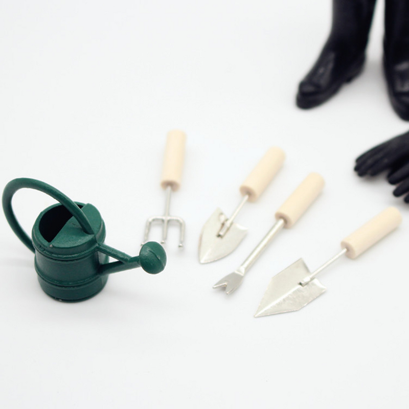 مجموعة أدوات حديقة مصغرة ، ملحقات بيت الدمية ، نموذج علبة الري ، مجموعة واحدة