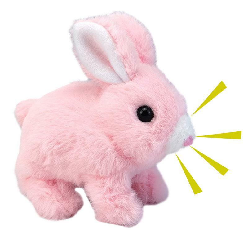 لعبة الأرنب أفخم الكهربائية للأطفال ، دمية حيوان جميل ، محشوة الأرنب النوم ، نموذج صغير ، هدية عيد الفصح