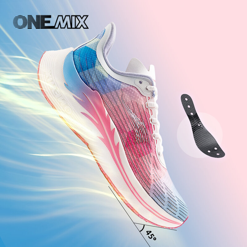 أحذية مشي ONEMIX 2023 للرجال مناسبة للخروج أحذية رياضية للجري مصنوعة من ألواح الكربون أحذية رياضية للرجال تمتص الصدمات مزودة بتهوية