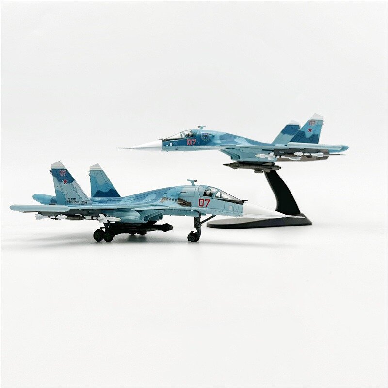 نموذج طائرة مقاتلة معدنية بالكامل من سوخوي للأطفال ، من سبيكة روسيا ، SU34 ، Su34 ، Su34 ، Diecast ، مجموعة ألعاب ، هدايا ، مقاس 1:100