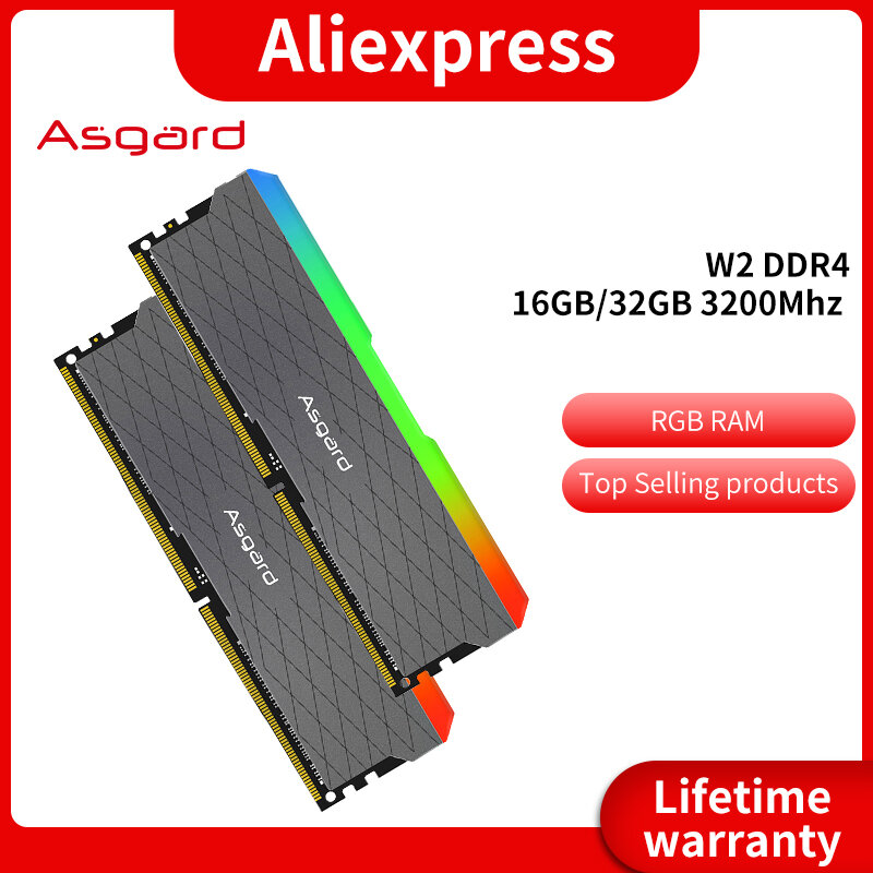 Asgard Loki w2 RGB RAM 8GBx2 16gb 32gb 3200MHz PC4-25600 DDR4 DIMM ذاكرة الوصول العشوائي ميموريا ddr4 الكباش سطح المكتب 1.35 فولت