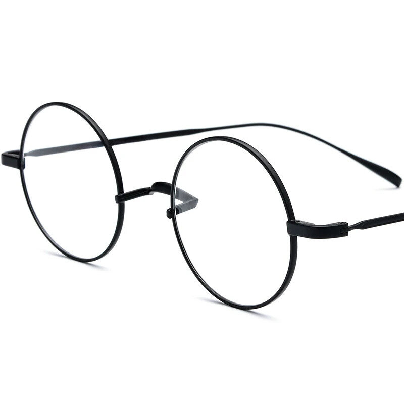 نظارات تيتانيوم خفيفة للغاية للرجال والنساء ، نظارات بصرية مستديرة ، نظارات قصر النظر ، كلاسيكية ، كبيرة ، نقية ، مصممة