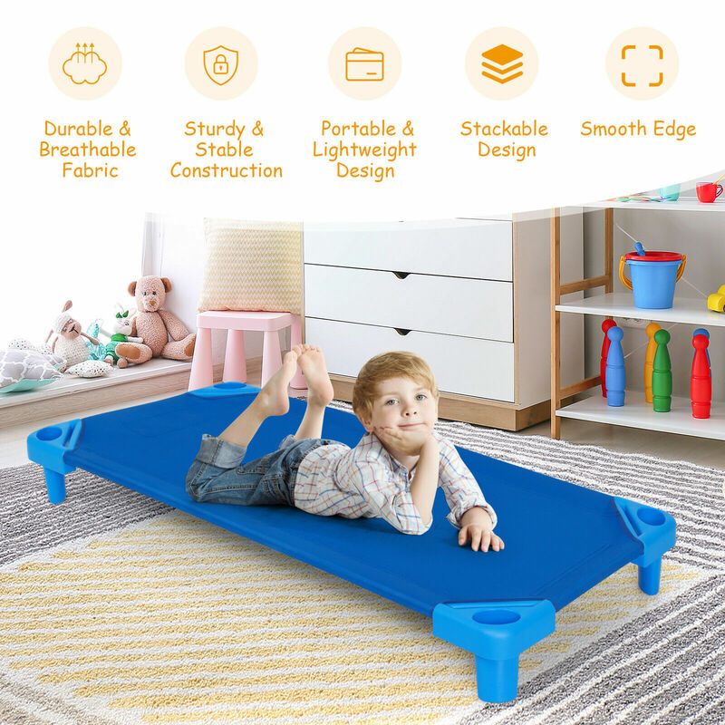 سرير نوم قابل للتكديس ، لسرير قيلولة ، قياسي ، للأطفال الصغار ، مجموعة من 6