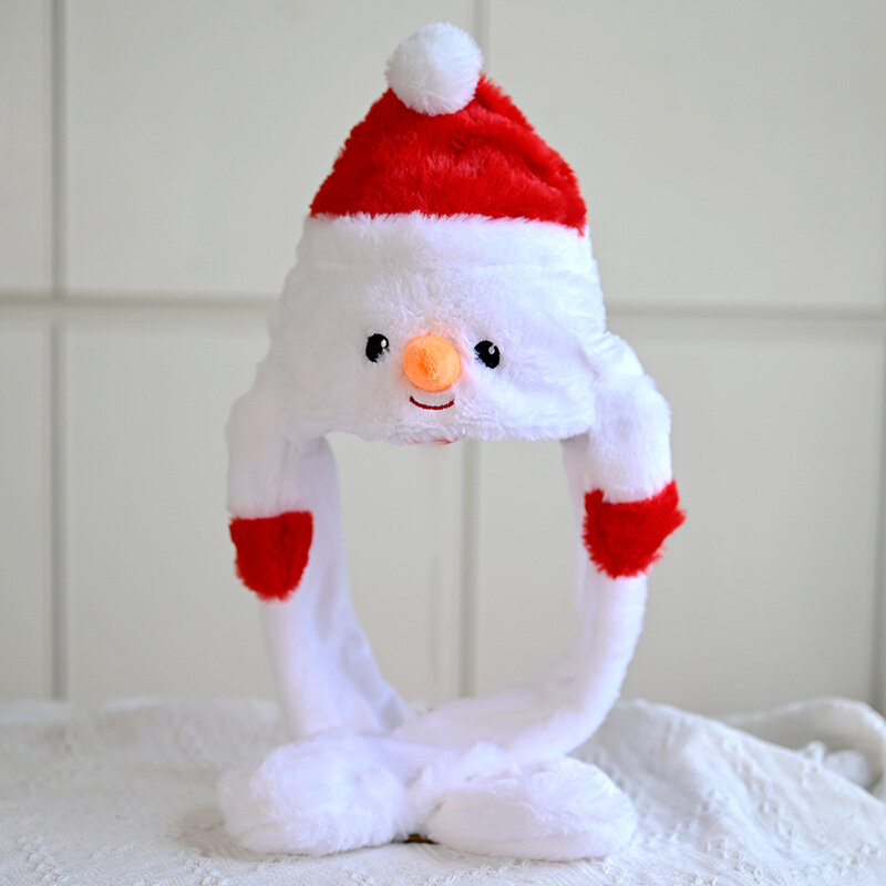 سانتا قبعة مع الأذن تتحرك غطاء الرأس ، غطاء رأس الأيائل ، والحلي الجميلة ، دافئة ولطيفة ، هدية صديقة ، هدية عيد الميلاد الجديدة ، 60 سنتيمتر