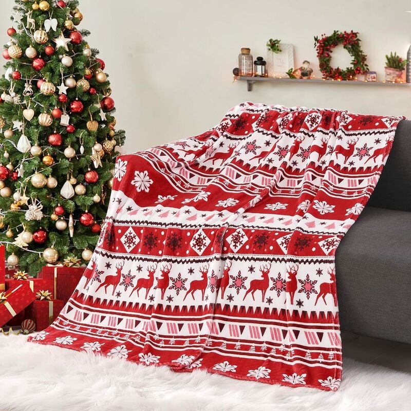 بطانية خفيفة الوزن ناعمة من القطيفة ، بطانية هدايا عيد الميلاد ، سرير أريكة ، بطانية للدفء ، على مدار السنة