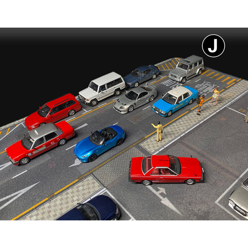 موقف للسيارات حصيرة لمركبة دييكاست ، عرض لوحة الماوس اللعب ، شارع هونغ كونغ ، ملحق مشهد الطريق ، مقياس 1:64 ، 80x55cm
