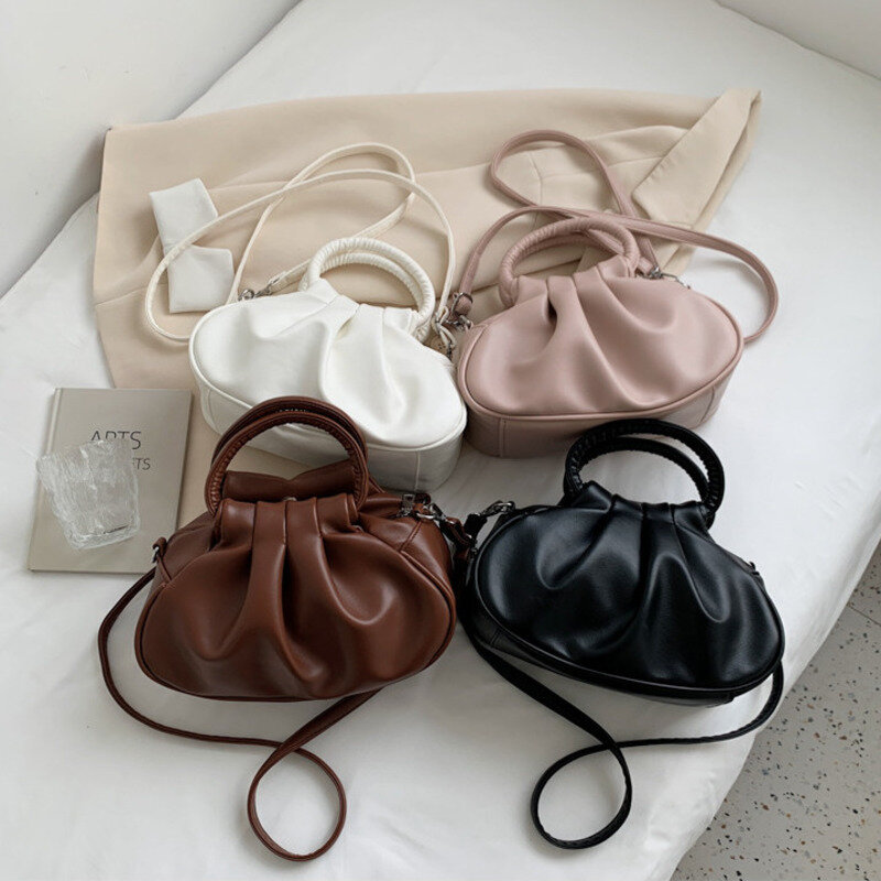 حقيبة كروس بكتف واحد للنساء ، حقيبة متعددة الاستخدامات تحت الإبط ، حقيبة محمولة ، سحابة قابلة للطي ، كورية ، جديدة ،