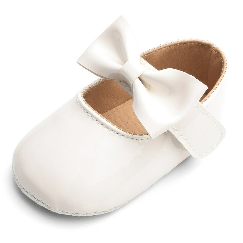 طفل الأولى ووكر أحذية الرضع الوليد لينة وحيد القوس عقدة الأميرة أحذية ماري جين الشقق Prewalker أحذية طفلة اكسسوارات