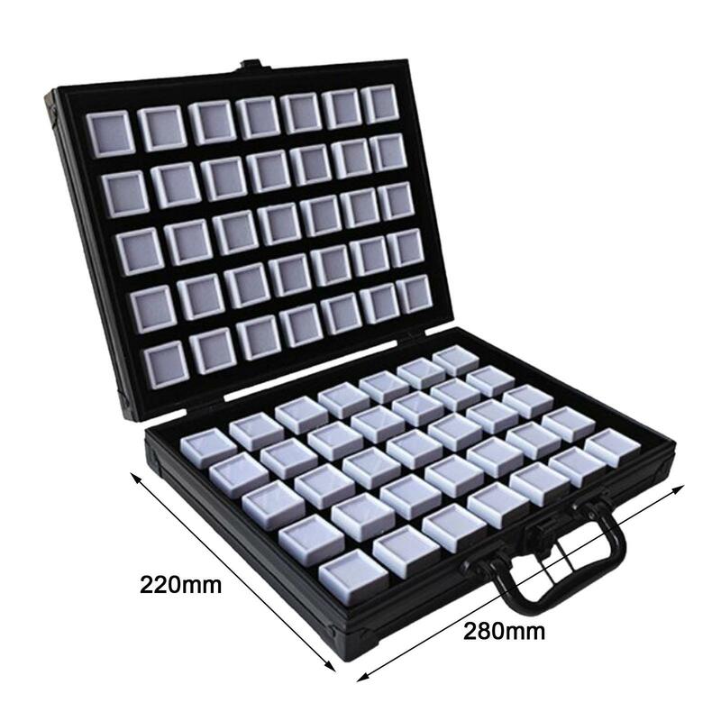 علبة تخزين لعرض الأحجار الكريمة ، تحتوي على 60 صندوق تخزين صغير