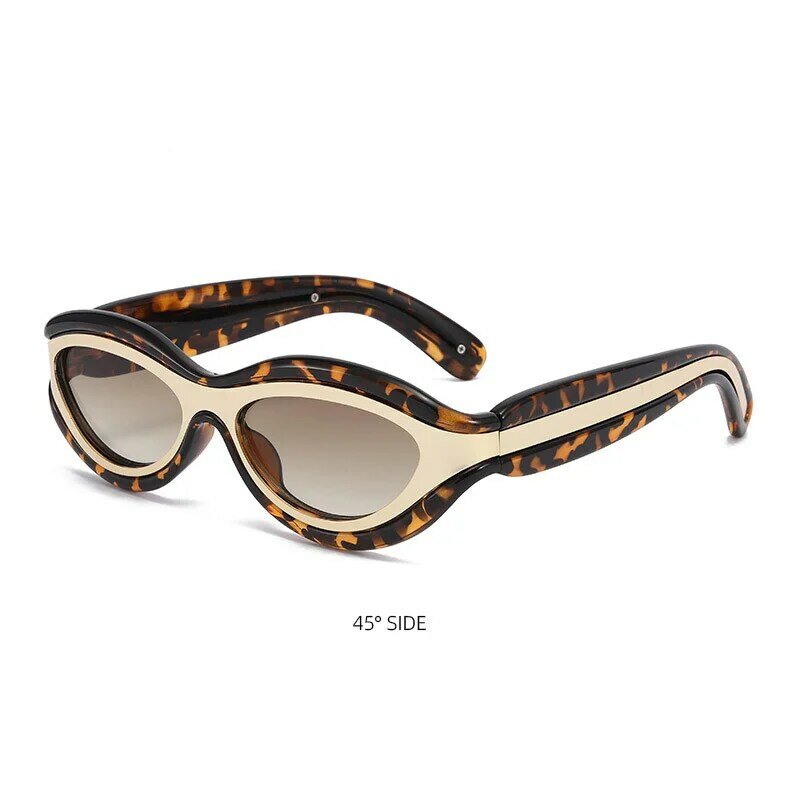 نظارات شمسية بنصف إطار صغيرة عتيقة للنساء ، نظارات شمسية بعينين قطة ، نظارات عصرية ، علامة تجارية فاخرة على الموضة ، ظلال مصممة مع صندوق