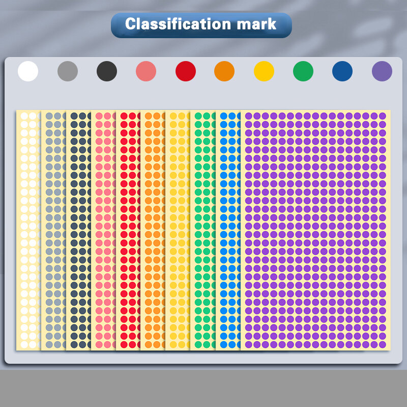 10 أوراق/حزمة مزيج اللون دائرة مستديرة اللون مشفرة لاصق التسمية نقطة ملصق دوت لتقوم بها بنفسك سكرابوكينغ التسمية لتنظيم المخزون