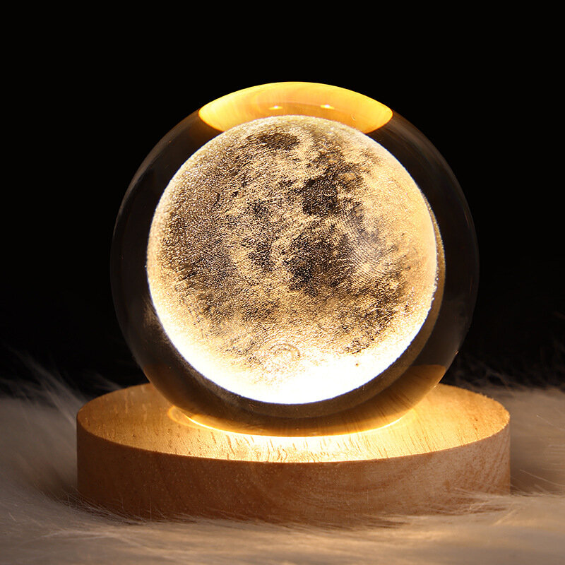 مضيئة كوكب القمر كريستال الكرة ضوء الإسقاط جو ضوء الإبداعية هدية الحلي جديد غريب هدية ليلة ضوء