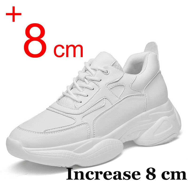 أحذية رياضية للرجال تزيد الارتفاع ، أحذية كعب مخفية ، أحذية مصعد ، أحذية رياضية ، أبيض ، أسود أزياء عصرية ، كاجوال ، 8 ، من من من من الأعلى