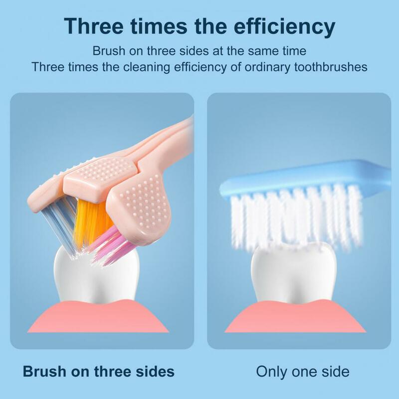 Cleaning Tooth Brush Fashion Three Sided Efficient Oral Care Brush Innovative Comfortable Grip Toothbrush