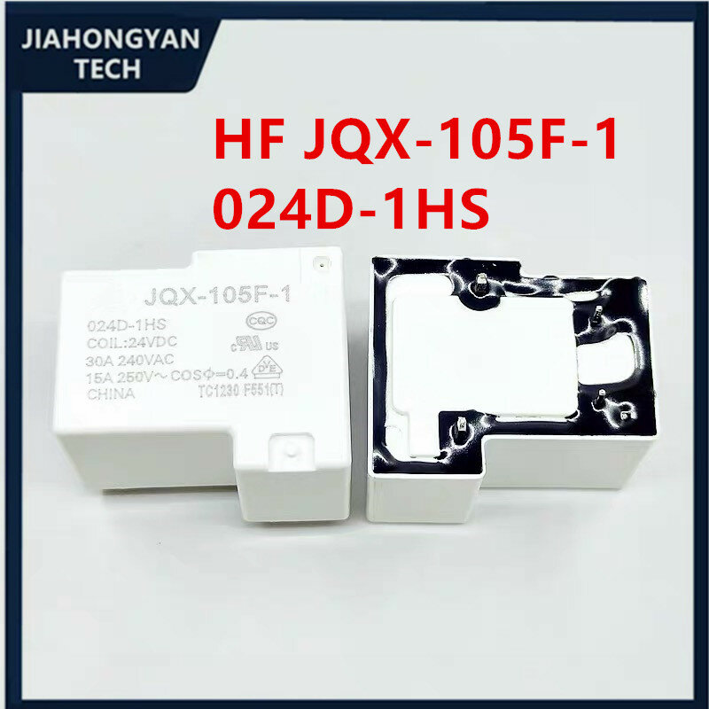 مجموعة التتابع الأصلي من مفتوحة عادة ، 12 فولت ، 24 فولت ، 30A ، HF-JQX-105F-1 ، 012D-1HS ، JQX-105F-1 ، 024D-1HS ، 2 قطعة ، 5 قطعة