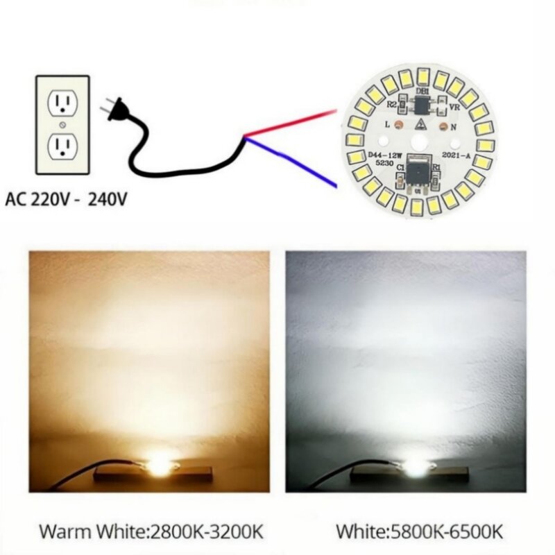 UooKzz LED لمبة التصحيح مصباح مصلحة الارصاد الجوية لوحة وحدة دائرية ضوء مصدر لوحة لمبة ضوء التيار المتناوب 220 فولت Led النازل رقاقة الأضواء LED