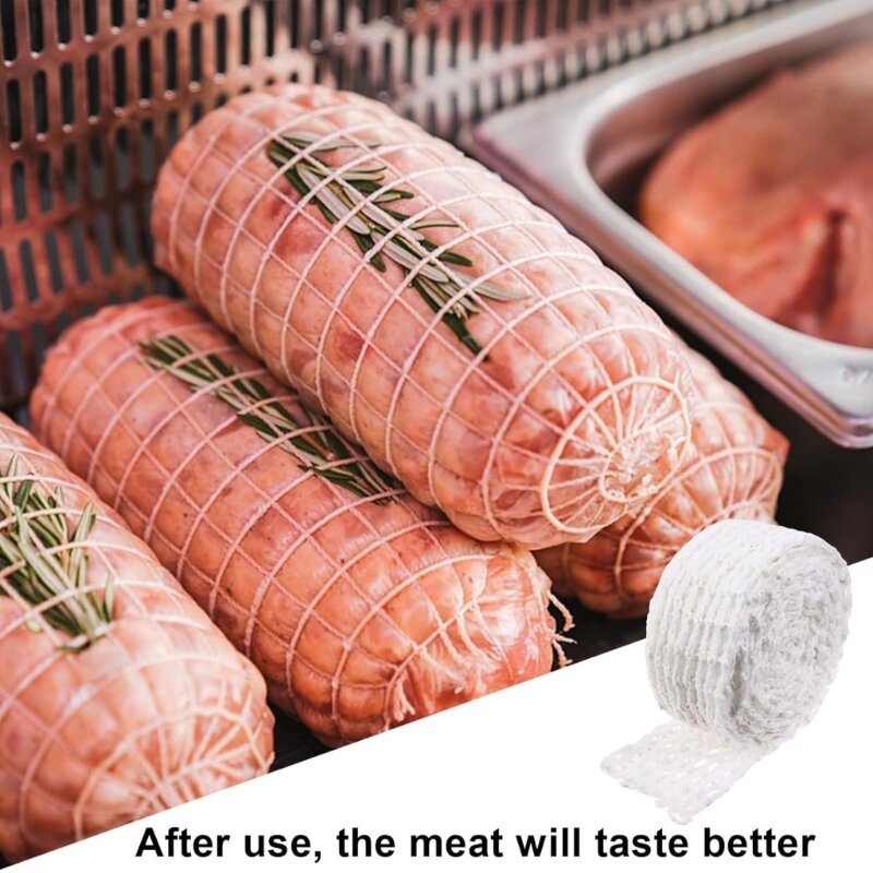 4 قطع من شبكة اللحوم المتينة، سهلة الاستخدام، أشرطة ربط اللحوم، شبكة من الحبال الغذائية متينة