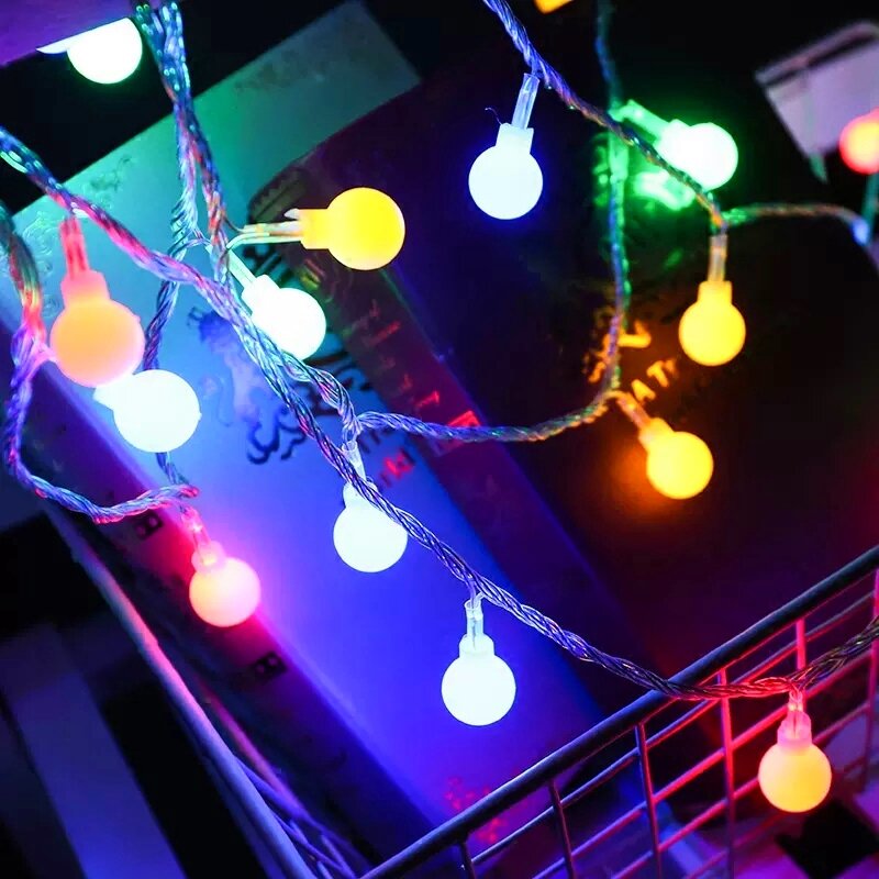 الكرة مثل led ضوء جارلاند ، 10 متر ، usb ، بطارية ، مصباح في الهواء الطلق ، الديكور للحديقة ، الزفاف ، عيد الميلاد
